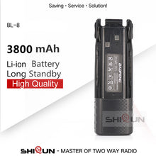 Load image into Gallery viewer, 1pc 2pcs BL-8 Battery Enlarge 3800mah 2800mAh Camo Baofeng uv-82 Battery For UV-82HP UV82 Plus UV-8D UV-82WX UV-89 UV 82 Battery