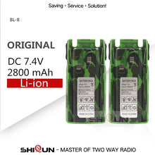 Load image into Gallery viewer, 1pc 2pcs BL-8 Battery Enlarge 3800mah 2800mAh Camo Baofeng uv-82 Battery For UV-82HP UV82 Plus UV-8D UV-82WX UV-89 UV 82 Battery