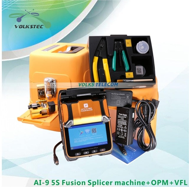 5S AI-9 Fusion splicer Machine SM & MM VFL OPM Splicing Machine with FRENCH RUSSIAN SPANISH PORTUGUESE