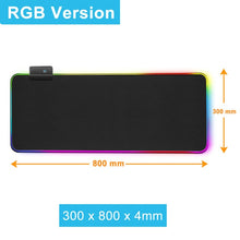 Load image into Gallery viewer, RGB Gaming Mouse Pad Computer Gamer Mousepad Large Game Rubber No-slip Mouse Mat Big Mause Pad PC Laptop Keyboard Desk Carpet
