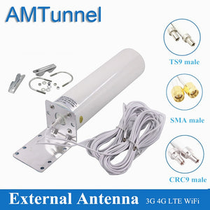 WiFi antenna 4G LTE antena SMA 12dBi Omni antenne 3G TS9 male 5m dual cable 2.4GHz CRC9  for Huawei B315 E8372 E3372 ZTE routers