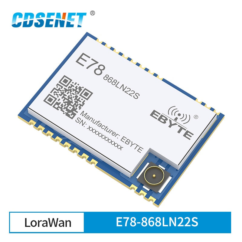 LoRaWAN SoC ASR6501 868MHz 915MHz LoRa Module 22dBm Wireless Transceiver SMD IPEX Stamp Hole Connector TCXO RF Radio