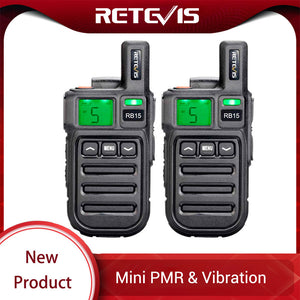 2pcs Retevis RB615/RB15 Mini PMR Walkie Talkie PMR446 PMR 446 Radio VOX Handsfree Two Way Radio with Vibration Wireless Cloning