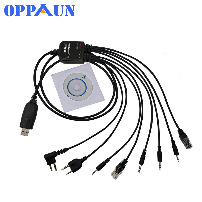 2019 8 in 1 Computer USB Programming Cable for kenwood baofeng motorola yaesu for icom Handy walkie talkie car radio CD Software