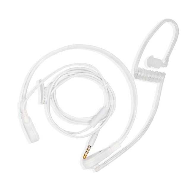 3.5mm Throat Mic Headphone 1 Pin Covert Air Tube Earpiece PTT Mic Noise Reduction Headset For Phone Speakers Computers Earphone