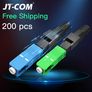 200PCS FTTH SC APC Single Mode Fiber Optic Fast Connector SC UPC  FTTH Fiber Optic Adapter SC Fiber Connector Field Assembly