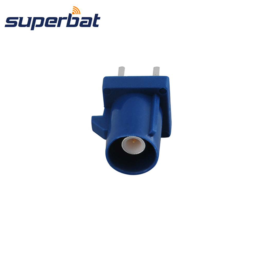 Superbat Car Antenna Fakra C Blue/5005 Male Plug PCB Mount Straight Connecntor for GPS Telematics or Navigation